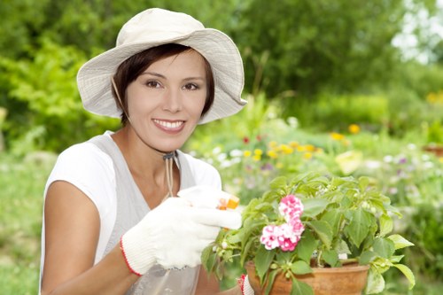Final check of safe gardening practices and equipment before finishing the job